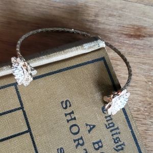 Francesca's Gold Silver Tone Flower Cuff Bracelet